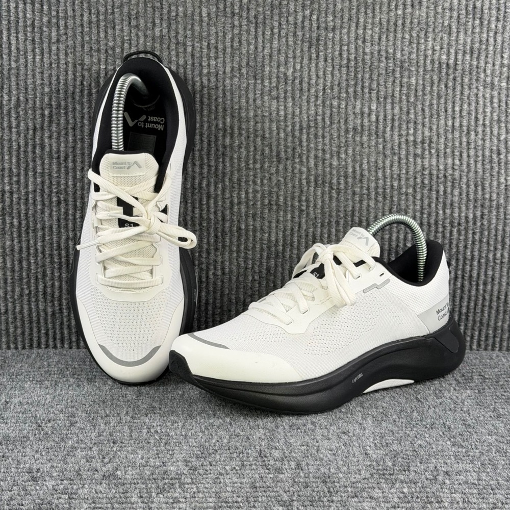 Mount to Coast S1 Road Running Shoe White Black LightCELL Women 7.5 Active Train